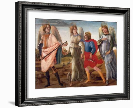 The Three Archangels and Tobias-Filippino Lippi-Framed Giclee Print