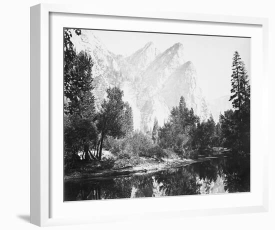 The Three Brothers, 4480 ft., Yosemite-Carleton E Watkins-Framed Giclee Print