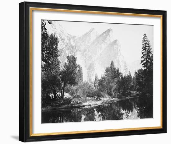 The Three Brothers, 4480 ft., Yosemite-Carleton E Watkins-Framed Giclee Print