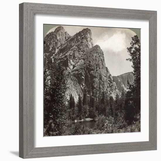 The Three Brothers, Yosemite Valley, California, USA, 1902-Underwood & Underwood-Framed Photographic Print