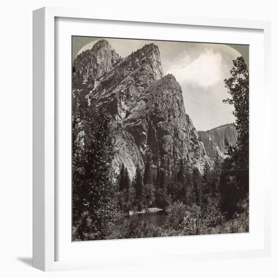 The Three Brothers, Yosemite Valley, California, USA, 1902-Underwood & Underwood-Framed Photographic Print