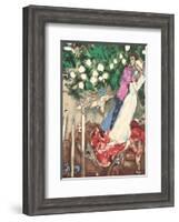 The Three Candles - Floating Angels-Marc Chagall-Framed Art Print