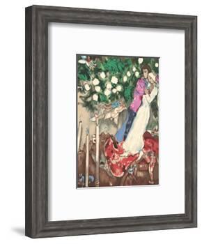 The Three Candles - Floating Angels-Marc Chagall-Framed Art Print