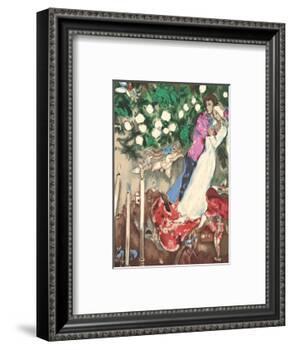 The Three Candles - Floating Angels-Marc Chagall-Framed Art Print