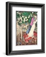 The Three Candles - Floating Angels-Marc Chagall-Framed Art Print