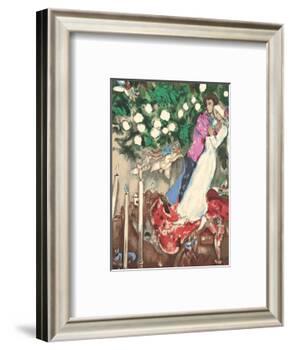 The Three Candles - Floating Angels-Marc Chagall-Framed Art Print