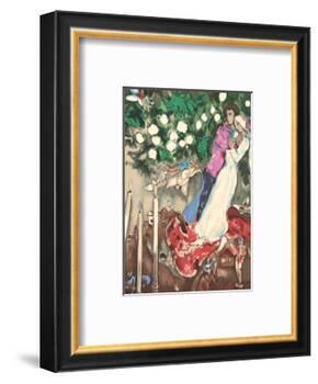 The Three Candles - Floating Angels-Marc Chagall-Framed Art Print
