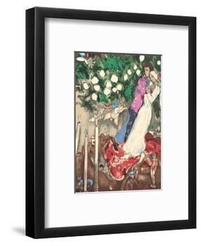 The Three Candles - Floating Angels-Marc Chagall-Framed Art Print