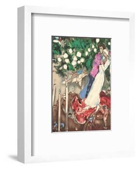 The Three Candles - Floating Angels-Marc Chagall-Framed Art Print