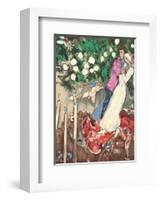 The Three Candles - Floating Angels-Marc Chagall-Framed Art Print