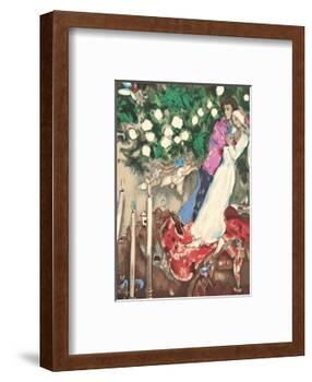 The Three Candles - Floating Angels-Marc Chagall-Framed Art Print