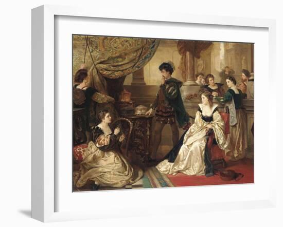 The Three Caskets, from the Merchant of Venice, Act III, Scene II-Robert Alexander Hillingford-Framed Giclee Print