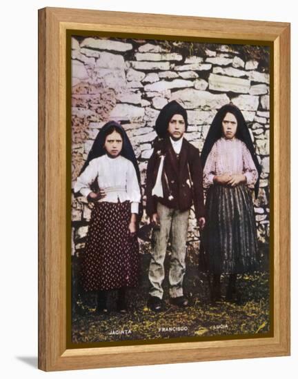 The Three Children Jacinta Francisco and Lucia Who Saw the Vision of Fatima in Portugal-null-Framed Premier Image Canvas