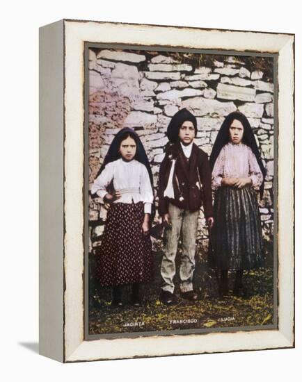 The Three Children Jacinta Francisco and Lucia Who Saw the Vision of Fatima in Portugal-null-Framed Premier Image Canvas