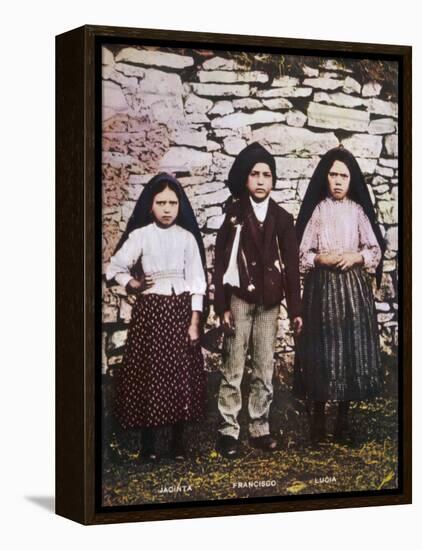 The Three Children Jacinta Francisco and Lucia Who Saw the Vision of Fatima in Portugal-null-Framed Premier Image Canvas