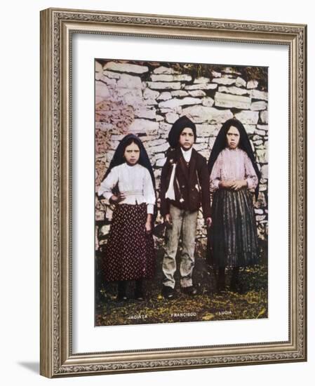 The Three Children Jacinta Francisco and Lucia Who Saw the Vision of Fatima in Portugal-null-Framed Photographic Print