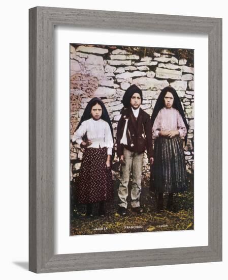 The Three Children Jacinta Francisco and Lucia Who Saw the Vision of Fatima in Portugal-null-Framed Photographic Print