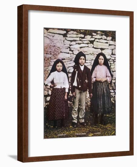 The Three Children Jacinta Francisco and Lucia Who Saw the Vision of Fatima in Portugal-null-Framed Photographic Print