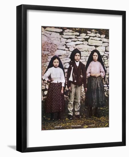 The Three Children Jacinta Francisco and Lucia Who Saw the Vision of Fatima in Portugal-null-Framed Photographic Print