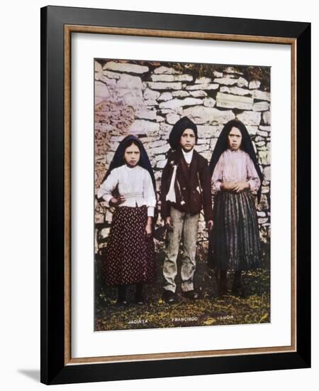 The Three Children Jacinta Francisco and Lucia Who Saw the Vision of Fatima in Portugal-null-Framed Photographic Print