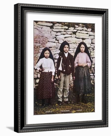 The Three Children Jacinta Francisco and Lucia Who Saw the Vision of Fatima in Portugal-null-Framed Photographic Print