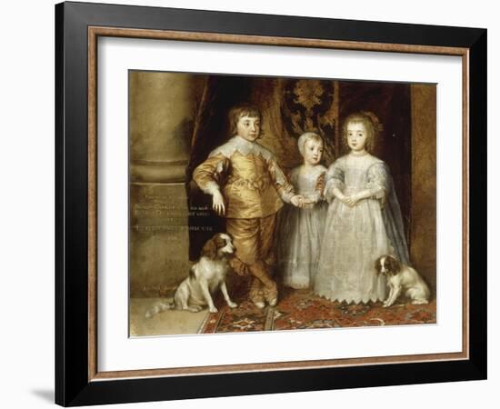 The Three Children of Charles I, 1635-Sir Anthony Van Dyck-Framed Giclee Print