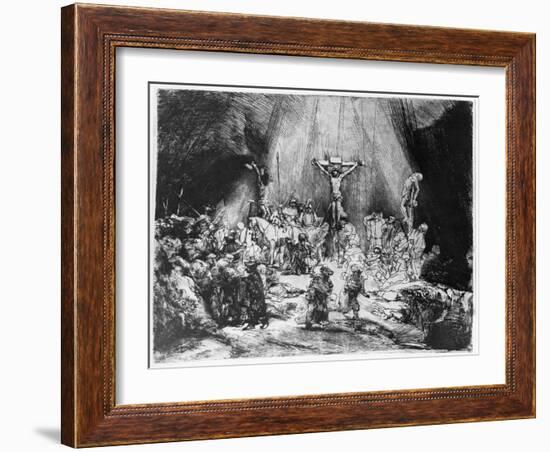 The Three Crosses, 1653 (Drypoint)-Rembrandt van Rijn-Framed Giclee Print