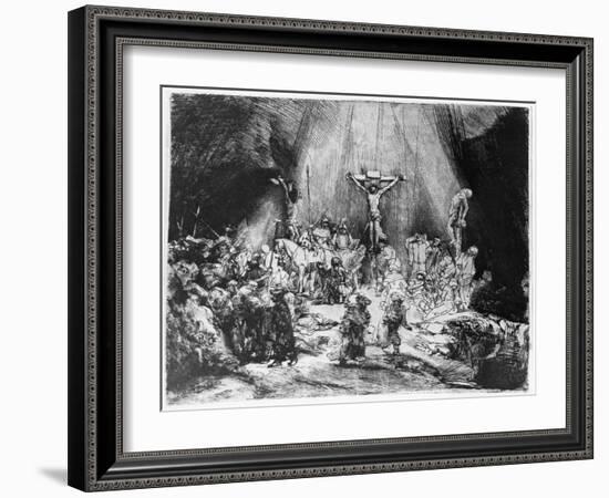 The Three Crosses, 1653 (Drypoint)-Rembrandt van Rijn-Framed Giclee Print