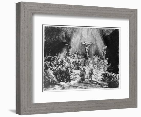 The Three Crosses, 1653 (Drypoint)-Rembrandt van Rijn-Framed Giclee Print