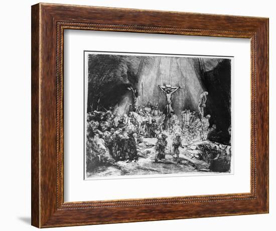 The Three Crosses, 1653 (Drypoint)-Rembrandt van Rijn-Framed Giclee Print
