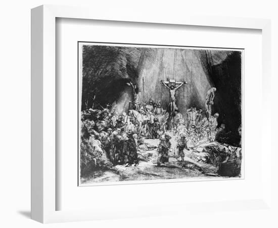 The Three Crosses, 1653 (Drypoint)-Rembrandt van Rijn-Framed Giclee Print