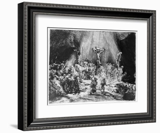 The Three Crosses, 1653 (Drypoint)-Rembrandt van Rijn-Framed Giclee Print