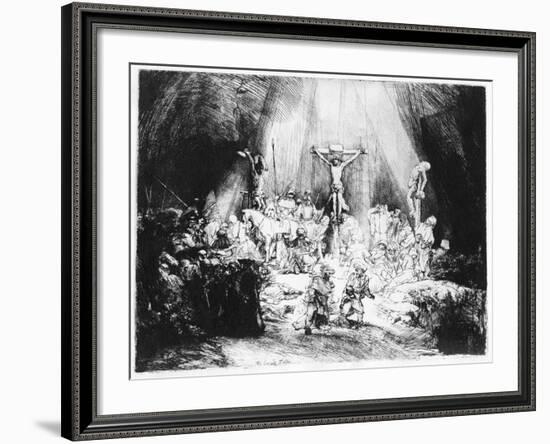 The Three Crosses, 1653 (Drypoint)-Rembrandt van Rijn-Framed Giclee Print