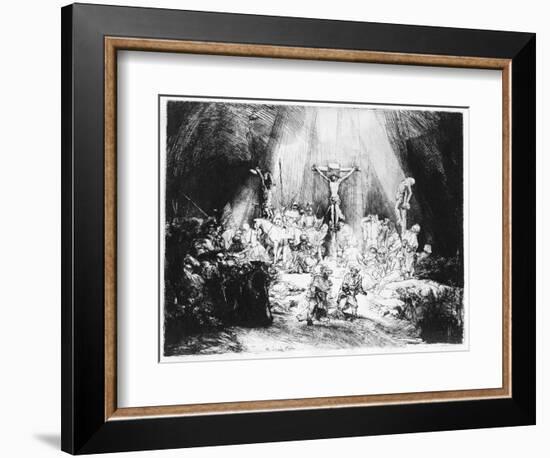 The Three Crosses, 1653 (Drypoint)-Rembrandt van Rijn-Framed Giclee Print