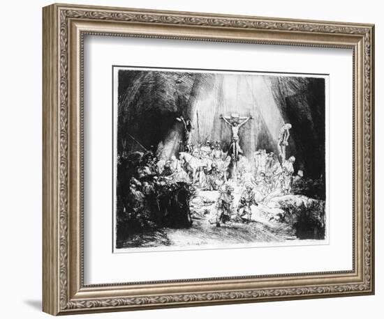 The Three Crosses, 1653 (Drypoint)-Rembrandt van Rijn-Framed Premium Giclee Print
