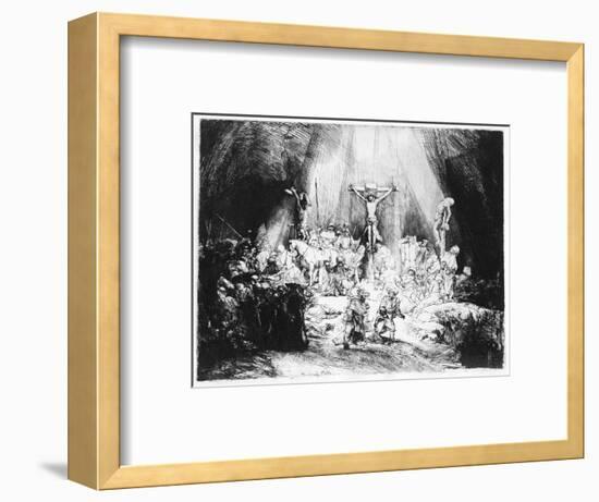 The Three Crosses, 1653 (Drypoint)-Rembrandt van Rijn-Framed Premium Giclee Print