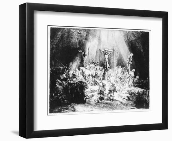 The Three Crosses, 1653 (Drypoint)-Rembrandt van Rijn-Framed Premium Giclee Print