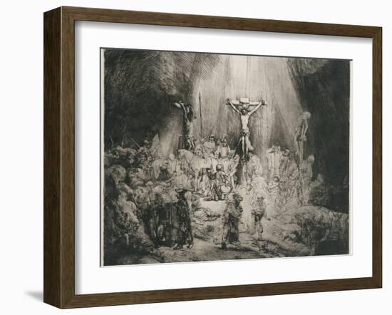 The Three Crosses, C. 1653-Rembrandt van Rijn-Framed Giclee Print