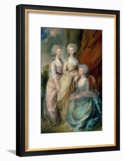 The Three Eldest Daughters of George III: Princesses Charlotte, Augusta and Elizabeth in 1784-Thomas Gainsborough-Framed Giclee Print