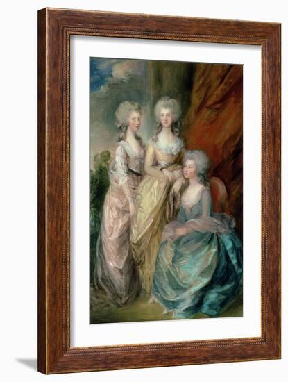 The Three Eldest Daughters of George III: Princesses Charlotte, Augusta and Elizabeth in 1784-Thomas Gainsborough-Framed Giclee Print