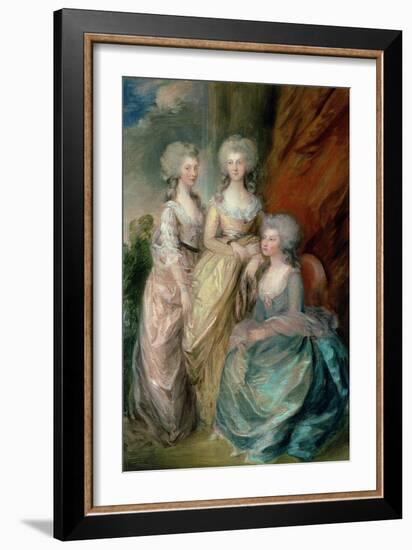 The Three Eldest Daughters of George III: Princesses Charlotte, Augusta and Elizabeth in 1784-Thomas Gainsborough-Framed Giclee Print