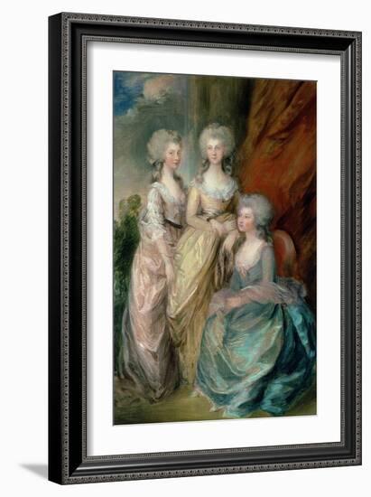 The Three Eldest Daughters of George III: Princesses Charlotte, Augusta and Elizabeth in 1784-Thomas Gainsborough-Framed Giclee Print