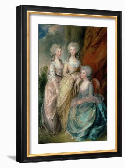 The Three Eldest Daughters of George III: Princesses Charlotte, Augusta and Elizabeth in 1784-Thomas Gainsborough-Framed Giclee Print