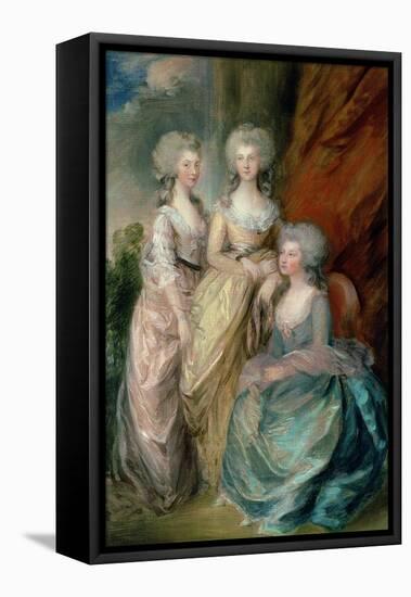 The Three Eldest Daughters of George III: Princesses Charlotte, Augusta and Elizabeth in 1784-Thomas Gainsborough-Framed Premier Image Canvas