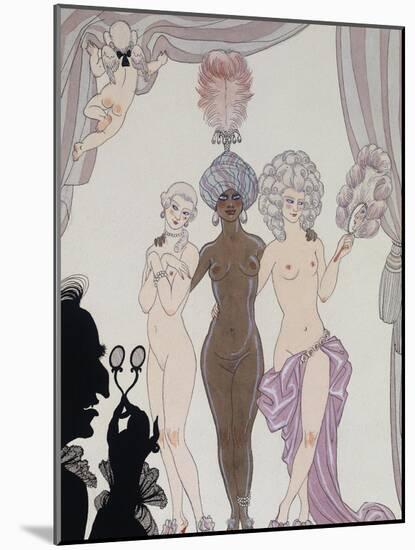 The Three Graces; Les Trois Graces)-Georges Barbier-Mounted Giclee Print