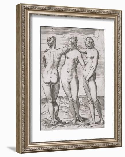 The Three Graces-Agostino Carracci-Framed Art Print