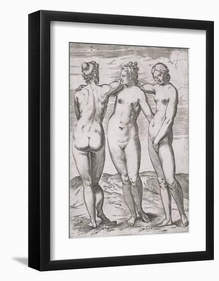 The Three Graces-Agostino Carracci-Framed Art Print