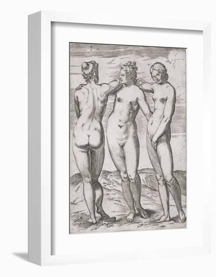 The Three Graces-Agostino Carracci-Framed Art Print