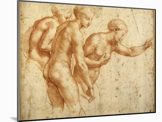 The Three Graces-Raphael-Mounted Giclee Print