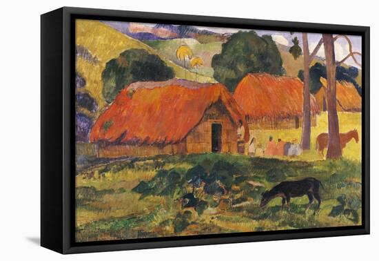 The Three Huts, Tahiti, 1891-92-Paul Gauguin-Framed Premier Image Canvas